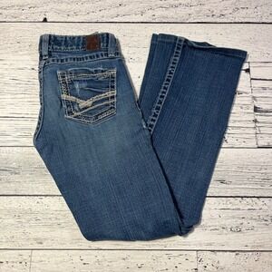 BKE Denim Madison Distressed Bootcut Jeans Women's Size 26x31.5 Medium Wash‎